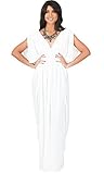 Koh Koh Women's Long V-Neck Kaftan Gown Maxi Dress