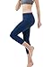TSLA TM-FYC32-NVY_Small Yoga Pants High-Waist Tummy Control w Hidden Pocket FYC32