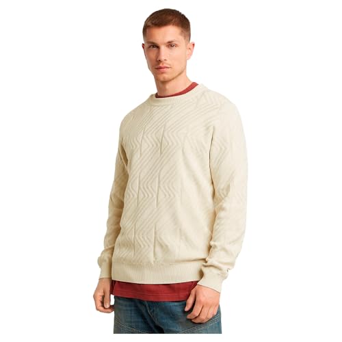 G-STAR Para Hombre Sudadera Zig-Zag Structure Knitted, Blanco (whitebait D25108-C259-1603), M