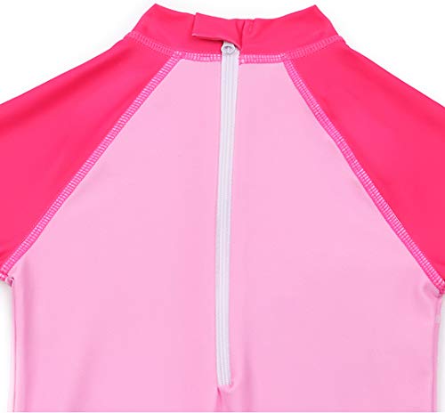 Baby Toddler Girls Unicorn Swimsuits One Piece Swimwear Bathing Suits Rash Guard UPF 50+ (Shy Unicorn, 4-5 Years)