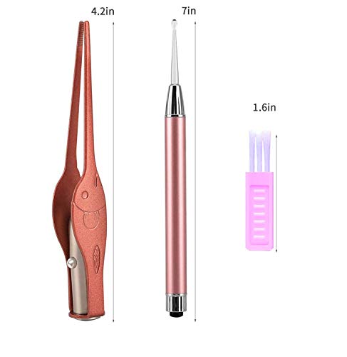 4 Pack Ear Pick with Light and Magnifier(Ear Pick & Tweezers),Earwax Removal Kit, Earwax Cleaner Set with Gift Storage Box for Ear Care & Cleaning, Ear Spoon Picker Products Earpick for Adults & Kids - Thumbnail 6