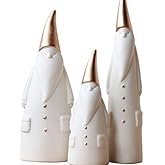 MaxSimple Ceramic Santa Claus Statue, Cute Statues, Father Christmas Figurines for Home Desk Shelf Decor/A Set of 3pcs (Father Christmas/A Set 3pcs) (White)