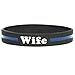 SayitBands Wife Thin Blue Line Silicone Wristband Bracelets Police Officers Patrol Awareness Support