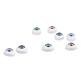 MagiDeal Oval Flat Back Plastic Eyes 5mm Iris for Porcelain or Reborn Dolls Making DIY Supplies Pack of 4 Pairs