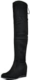 DREAM PAIRS LEGGY Women's Stretchy Faux Suede Fashion Multi-Wear Over The Knee Low Hidden Wedge Heel Thigh High Boots