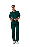 Cherokee Uniforms Authentic Workwear Unisex Scrub Set (Hunter Green, M)