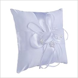 Liumikk Bud Pattern Wedding Fake Pearl Decorative Ring Pillow