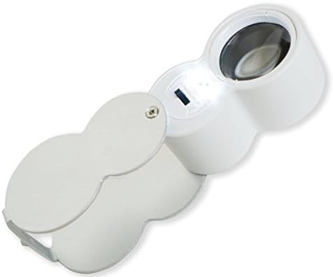 iMagniphy 40X Magnifying Jewellers Loupe With 2 LED + 1 UV LED. Best Magnifying Glass with UV LED Lights for Currency Fraud Detection, Precious Gems Inspection, Watch Repair. Perfect Image Quality