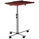 Flash Furniture Angle and Height Adjustable Mobile Laptop Computer Table with Cherry Top