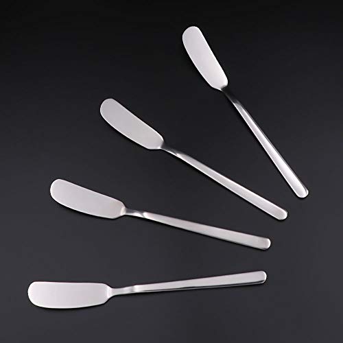 HouseHoo Cheese Spreaders, Stainless Steel Classic Spreader Knife Set for Cheese, Jelly, Jam, Dessert, Set of 4 Canape Knives, Spreaders for Appetizers, Sandwich Cream Cheese Butter Knife - Thumbnail 2