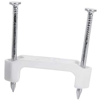 Gardner Bender PS-150Z Plastic Staple, ½ Inch., Secures Romex, UF & (NM) Non-Metalic Cable, Polyethylene - UV Resistant, Splinter Free, Application: 14/2, 12/2, 10/2 (NM) Non-Metalic Cable, 100 Pk., White