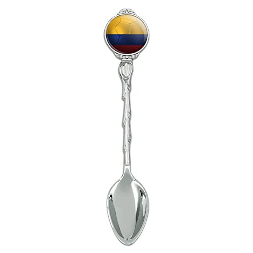 Colombia Flag Soccer Ball Futbol Football Novelty Collectible Demitasse Tea Coffee Spoon