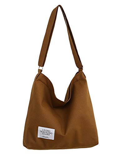 Covelin Women's Retro Large Size Canvas Shoulder
