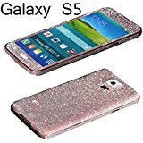 Dreams Mall(TM)New Hot Bling Glitter Crystal Diamond Whole Body Protector Film Sticker for Samsung Galaxy S5-Light Pink