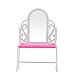 u-hoMEy Dollhouse Furniture Dressing Table and Chair for Barbies Dolls Bedroom Furniture