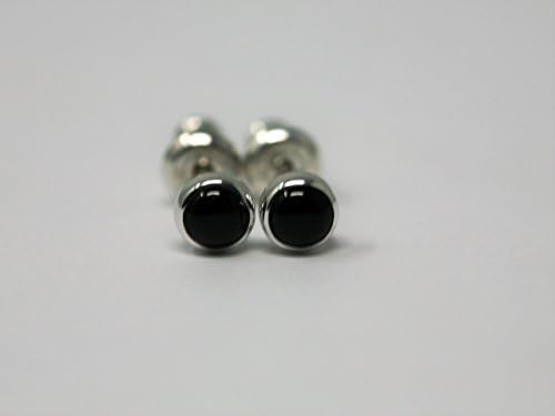 Black Onyx Sterling Silver Stud Earrings (Tiny 4mm)