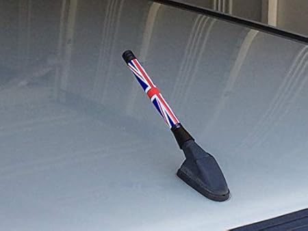 Amazon ノーブランド品 汎用 ユニオンジャック 柄 アンテナ ルーフ ショート ヘリカル ポール 英国 イギリス Mini ミニクーパー ミラジーノ N One ハスラー 外装 エアロパーツ 車 バイク