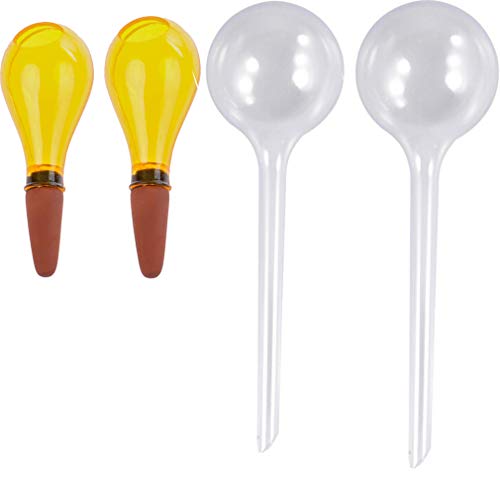 CoscosX 4 Pcs Automatic Watering Globes Ball Device Spikes Aqua Stakes Vacation Houseplant Plant Pot Bulbs Garden Waterer Flower Water Drip Irrigationdevice Self Watering System