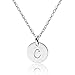Three Keys Silver Tone Initial Necklace 0.63
