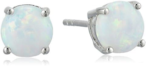 Sterling Silver 7 mm Gemstone Round Stud Earrings