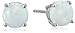 Amazon Essentials Sterling Silver 7 mm Gemstone Round Stud Earrings,Opal, (previously Amazon Collection)