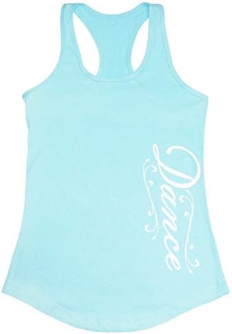Zone Apparel Dance Women's Dance Script Relaxed Racerback Tank Top Small Island Blue