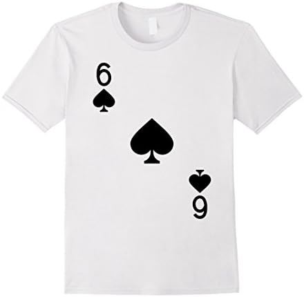 Mens Six of Spades Costume T-Shirt Halloween Deck of Cards 3XL White