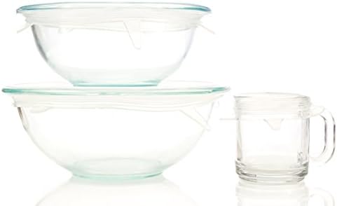 7 Stretch Lids - Reusable Replacement Container Lids to replace Cling Wrap! - Microwave Safe - Freezer Safe - Dishwasher Safe, Extra Strength!