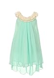 Chiffon Clooney Lace Hi-low Wedding Flower Girl Dress, Made in USA