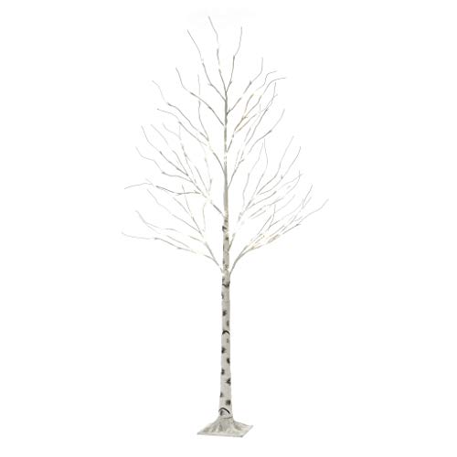 Vanthylit 6FT 88LT Prelit Birch Tree with Warm White Christmas Lights