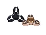 Fidget Spinner Fidget Toys Hand Spinner Crab Shape High Speed Metal Tri Spinner Case Included Made With Aluminum Alloy Gift For Adult Children No-noise Stress Relief 2 Pack By Kaily (Gold / Black)