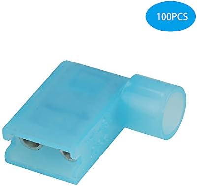 100PCS Blue 2-250 Gauge Nylon Female Fully-Insulated Wire Crimp Terminal Nylon Quick Connectors Wiring Spade