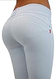 Premium Stretch Cotton Butt lifting, Levanta Cola, Skinny Leg Premium French Terry Fashion Moleton in White Size S