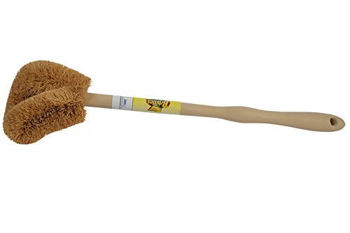 Janico 4001 Bristles Angled Twisted Wire Toilet Brush, Plastic Handle with Wood Look, Natural