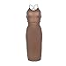 Blooming Jelly Women's Bandage Spaghetti Strap Bodycon Midi Dresses Party Club,Small,Khaki