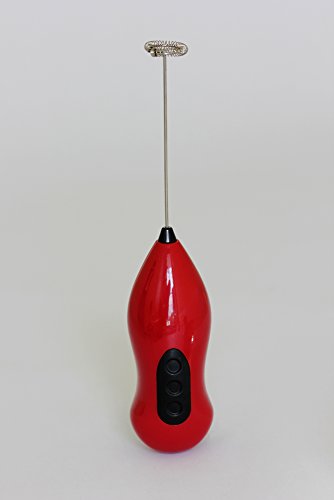 Milk Frother Coffee Whisk Handheld Battery Operated Foam Maker for Cappuccino Latte Coffee Drink Mixer (Red)