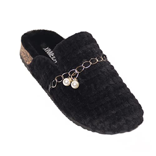 Women’s chain plush slippers