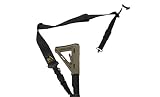 S2Delta - USA Made 2 Point Rifle Sling, Quick Adjustment, Modular Attachment Connections, Comfortable 2" Wide Shoulder Strap to 1" Attachment Ends (Black with Push Button Swivels)