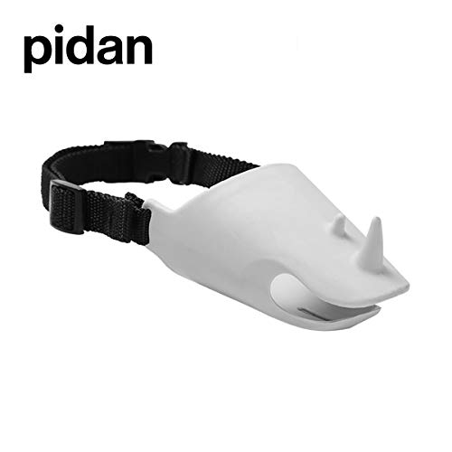 pidan Dog Muzzle Anti Bite Pet Muzzles Mouth Cover Adjustable Prevent from Biting Barking and Chewing TPR for Small Medium Dog(Rhinoceros Type) (M)