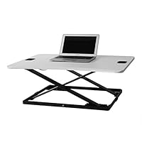 TechOrbits Height Adjustable Single Level Standing Desk - 31" Wide Sit to Stand Desk Converter Fully Assembled Standing Workstation Riser White