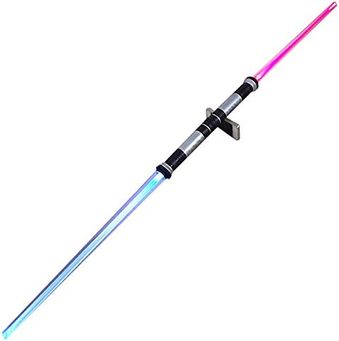 2-in-1 Double Sided Multicolor Flashing LED Lightsaber Party Favor Set with Sound Effect and Motion Sensor for Kids Adults Holiday Cosplay Toy Costume Accessories