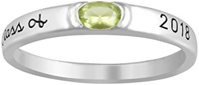 ArtCarved Moonbeam Personalized Simulated Birthstone Class of 2018 Women's Ring, Sterling Silver, Size 6