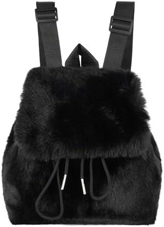 Amazon.com: Ulisty Women Small Faux Rabbit Fur Backpack Furry
