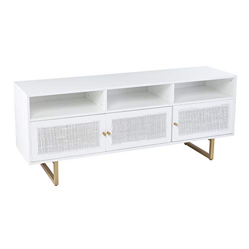 SEI Furniture - Mursley Media Cabinet with Storage - Transitional Design, White…