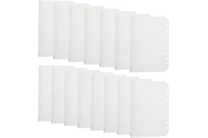 15Pcs Zipper Pouch Document Bag, Clear Binder Pockets, 6 Holes Binder Loose Leaf Bags for File A5 Paper A6 Paper, Document, L