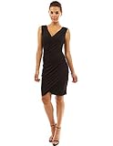 PattyBoutik Women's V Neck Faux Wrap Ruched Day Night Dress