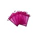 RakrisaSupplies 100Pcs Hot Pink Organza Bags 4x6