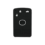 SEGADEN Silicone Cover Protector Case Skin Jacket fit for MAZDA 3 Button Smart Card Remote Key Fob CV4533 Black
