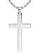 ORAZIO 3MM Stainless Steel Chain Cross Pendant Necklace for Men Silver Tone 24 Inches