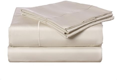 Luxury Designs 600 Thread Count Bedspread 100% Egyptian Cotton Sheet Set Hemstitch 4 Piece Luxurious, Comfortable, Highest Quality Bedding Sateen Weave - Queen, Ivory